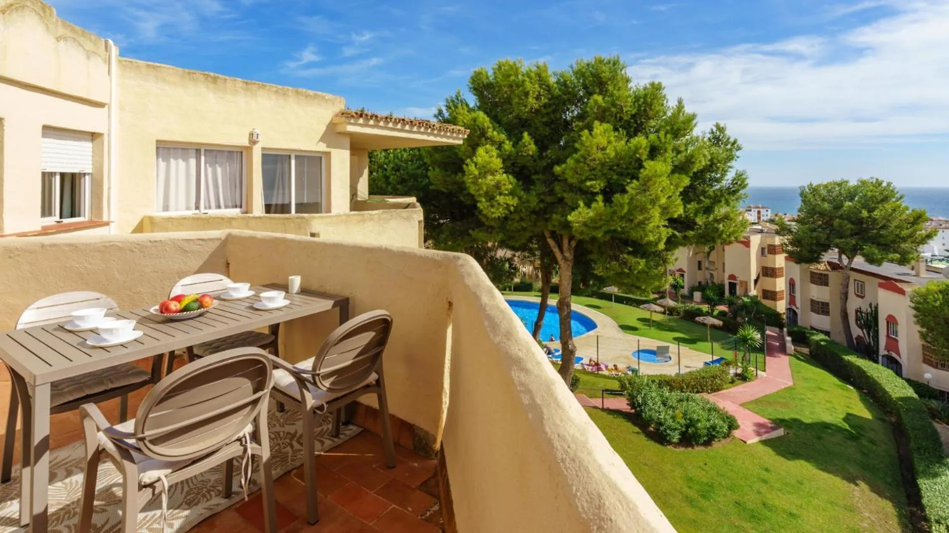 Tranquil Sea View Haven: 2Br With Terracepool Apartment Mijas